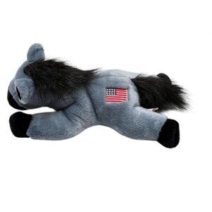 Vintage TY Plush Donkey US Flag On side 13 inch Beanie Buddies 2000